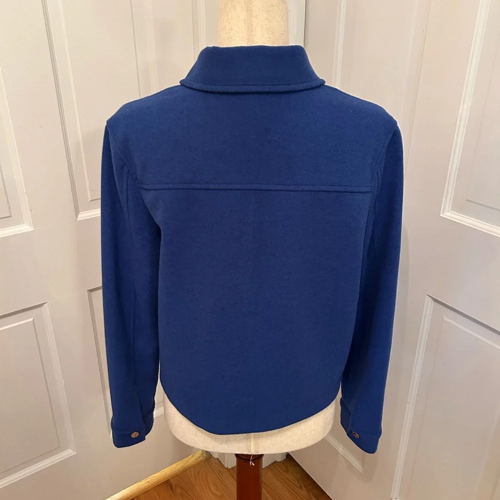JOIE Felted Blazer Jacket Blue Snap Buttons Sz‎ Med